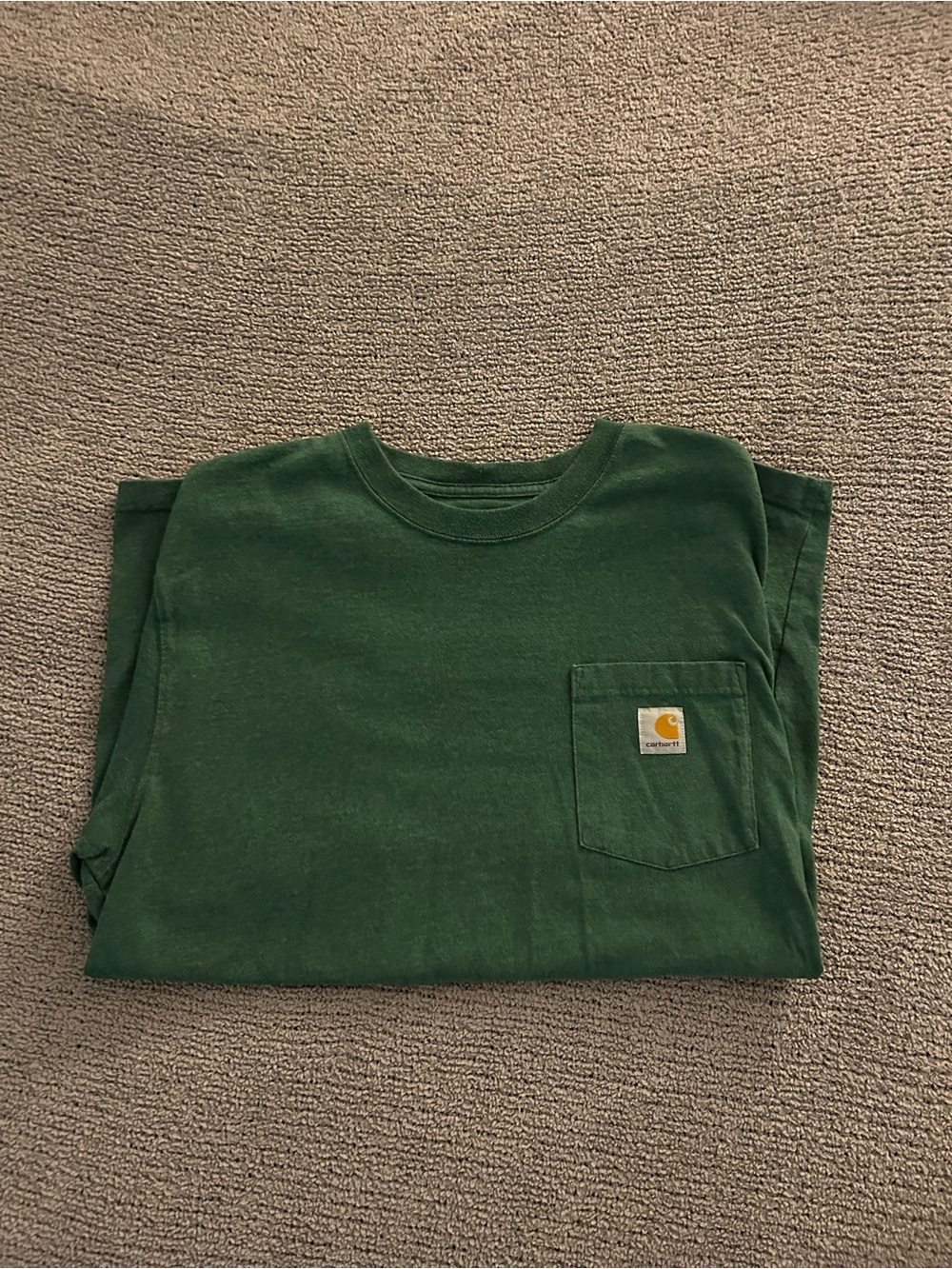 Carhartt Dark Green Pocket Tee with Chest Patch